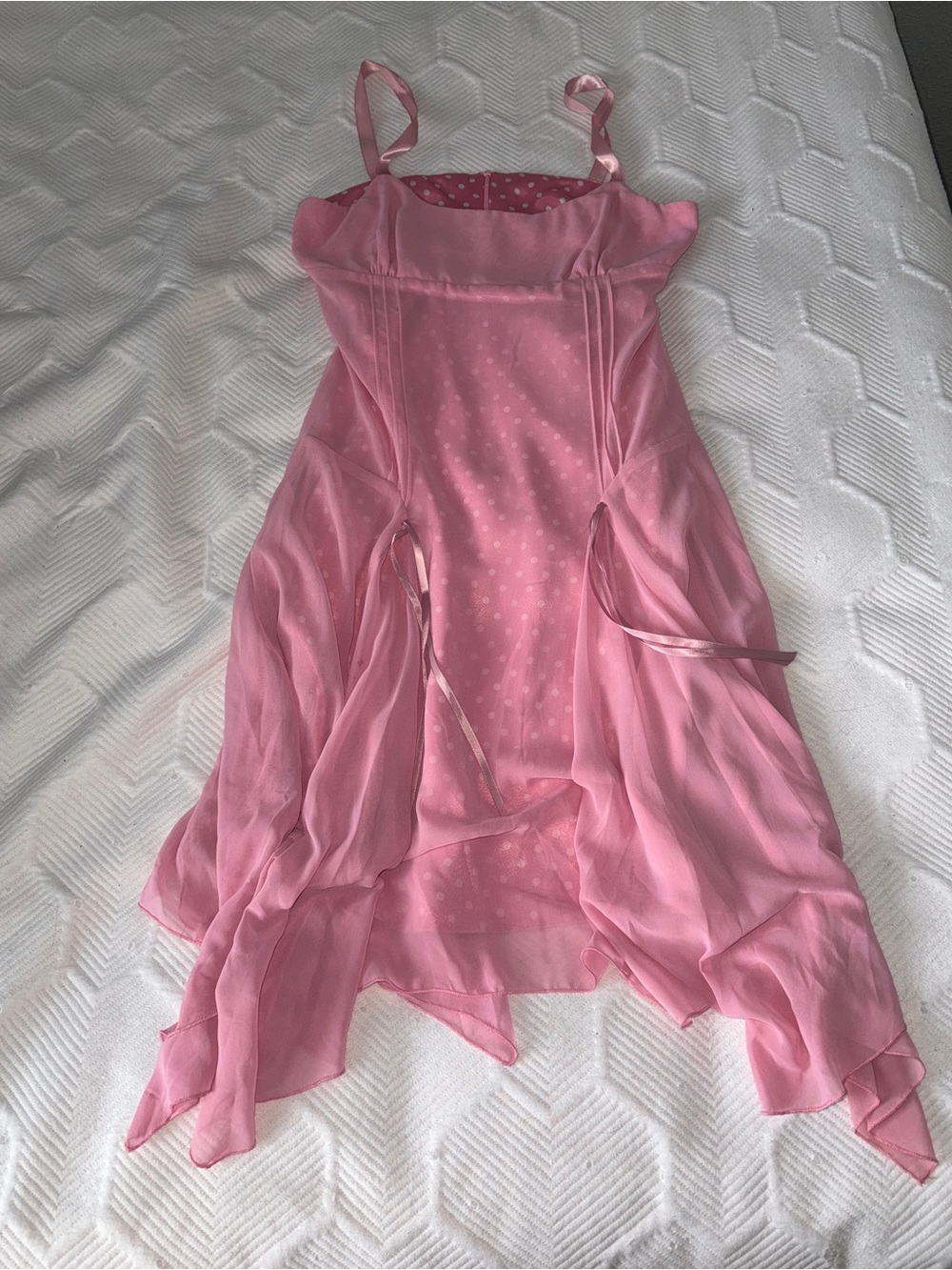Women’s Vintage Pink Chiffon Spaghetti Strap Dress